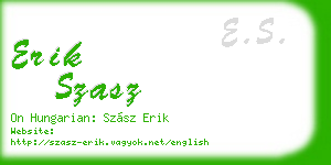 erik szasz business card